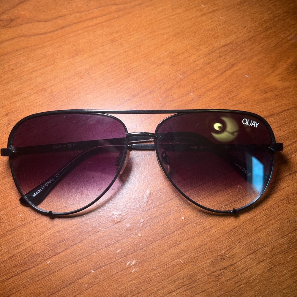 QUAY High Key Mini Sunglasses Black Fade